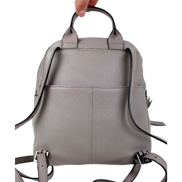 SMALL CALVIN KLEIN LIGHT GRAY GENUINE LEATHER SHOULDER BAG BACKPACK HANDBAG TOTE - Picture 6 of 13